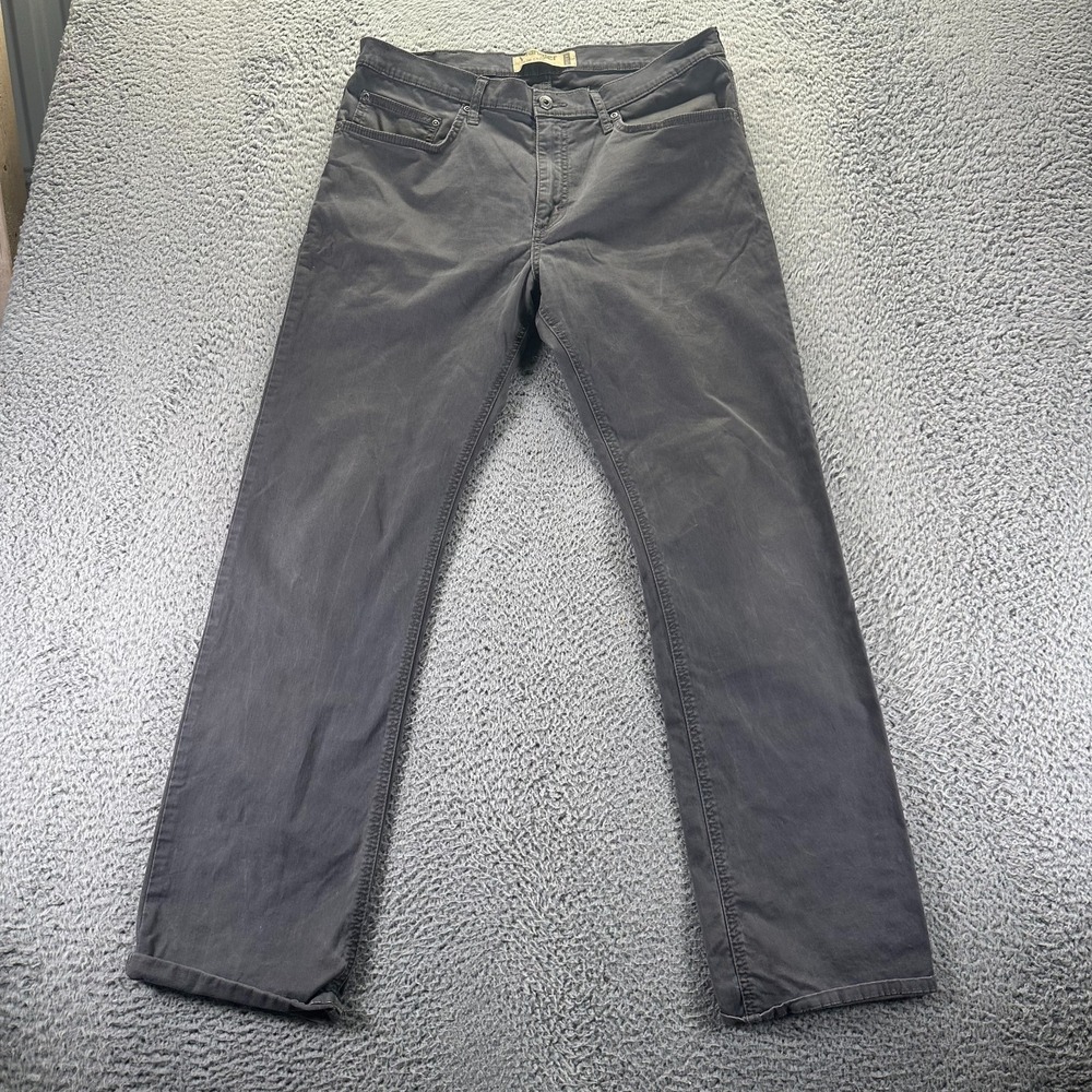 Wrangler Flex Jeans Mens 35x32 Black Denim Cotton Straight Leg Slim Fit Workwear